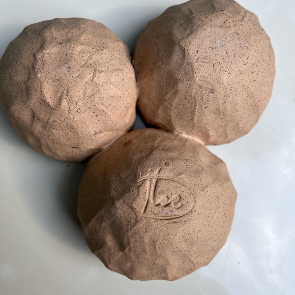 Signed Jennifer Lee Tri-Pod Jade Studio Pottery bowls connected USA made Earthen - Picture 6 of 6